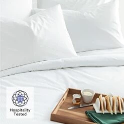 Luxury Cotton Micro Stripe 300 Thread Count Fitted Sheet -bedding shop 2200 4 Zoom