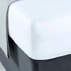 Luxury Cotton Micro Stripe 300 Thread Count Fitted Sheet -bedding shop 2200 6 Zoom