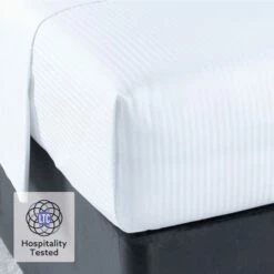Luxury Cotton Micro Stripe 300 Thread Count Flat Sheet