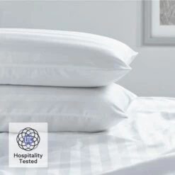 Easycare Satin Stripe Housewife Pillowcase - Pair