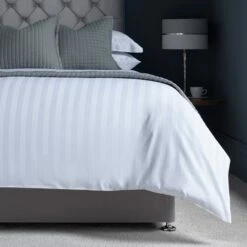 Easycare Satin Stripe Housewife Pillowcase - Pair -bedding shop 2212 6 Zoom