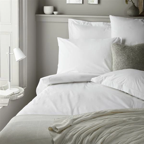 Luxury Cotton Rich 350 Thread Count Duvet Cover - White 5 Luxury Cotton Rich 350 Thread Count Duvet Cover - White - Image 5