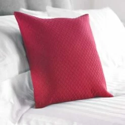 Diamond Quilted Cushion - Claret