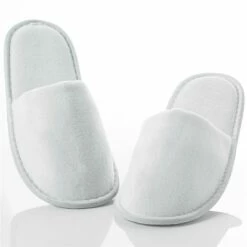 Luxury Velour Slippers With Closed Toe -bedding shop 3484 3 Zoom