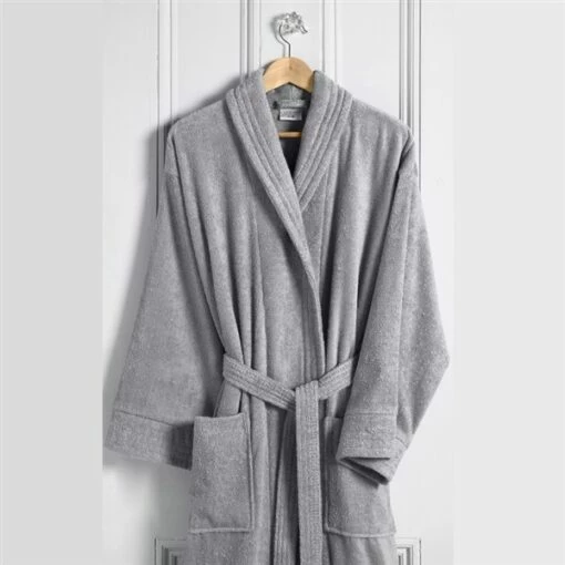 Classic Terry Cotton Bathrobe - Silver Grey -bedding shop 3500 138 1 Zoom