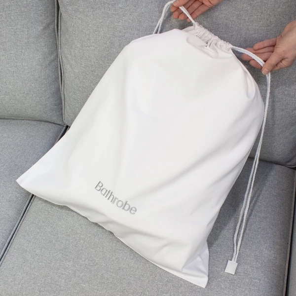 White Embroidered Bathrobe Bag 1 White Embroidered Bathrobe Bag
