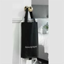 Black Embroidered Newspaper Bag