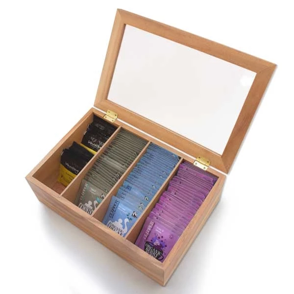 Acacia Wooden Tea Box - 30 X 20 X 10cm 1 Acacia Wooden Tea Box - 30 X 20 X 10cm