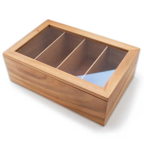 Acacia Wooden Tea Box - 30 X 20 X 10cm 2 Acacia Wooden Tea Box - 30 X 20 X 10cm - Image 2