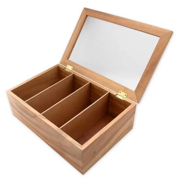 Acacia Wooden Tea Box - 30 X 20 X 10cm 3 Acacia Wooden Tea Box - 30 X 20 X 10cm - Image 3