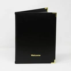 Faux Leather Guest Information Folder A4 – Black