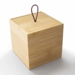 Wooden Bamboo Cube Container -bedding shop 7024 6 Zoom