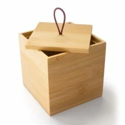 Wooden Bamboo Cube Container -bedding shop 7024 7 Zoom