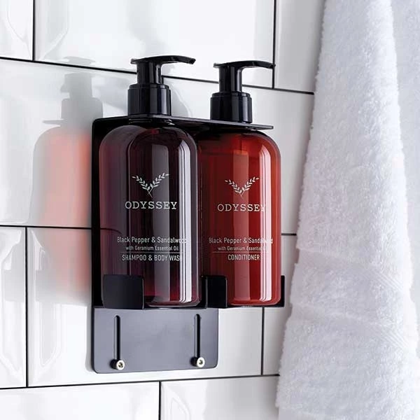 Double Wall Bracket For 300ml Bottles - Black 1 Double Wall Bracket For 300ml Bottles - Black