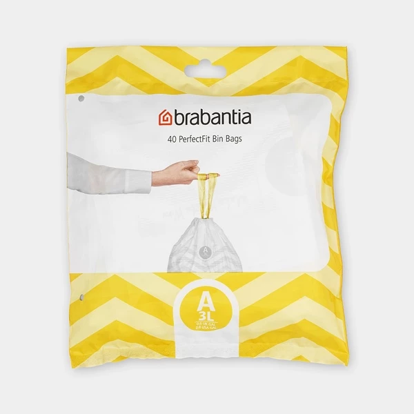 Brabantia Perfect Fit Bin Liners 3L - Pack Of 40 2 Brabantia Perfect Fit Bin Liners 3L - Pack Of 40 - Image 2