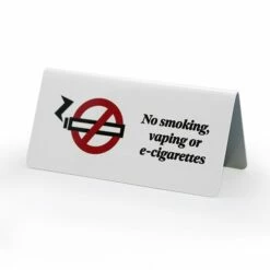 No Smoking Or Vaping Aluminium Tent Sign - Pack Of 5