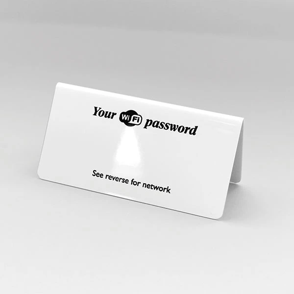 Wi-Fi Password Aluminium Tent Sign - Pack Of 5 1 Wi-Fi Password Aluminium Tent Sign - Pack Of 5